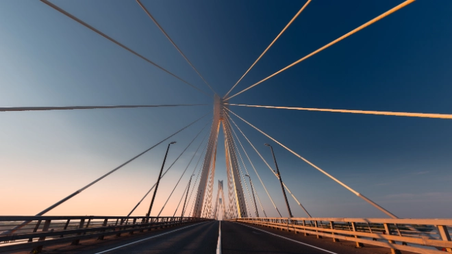 Archectural bridge on the horizon
