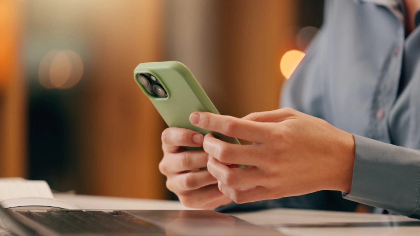 business person searching on smart mobile phone